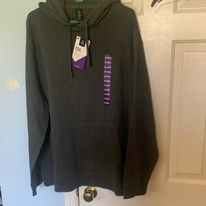Unbranded Men's Black Pullover Hoodie with Purple Tag Detail